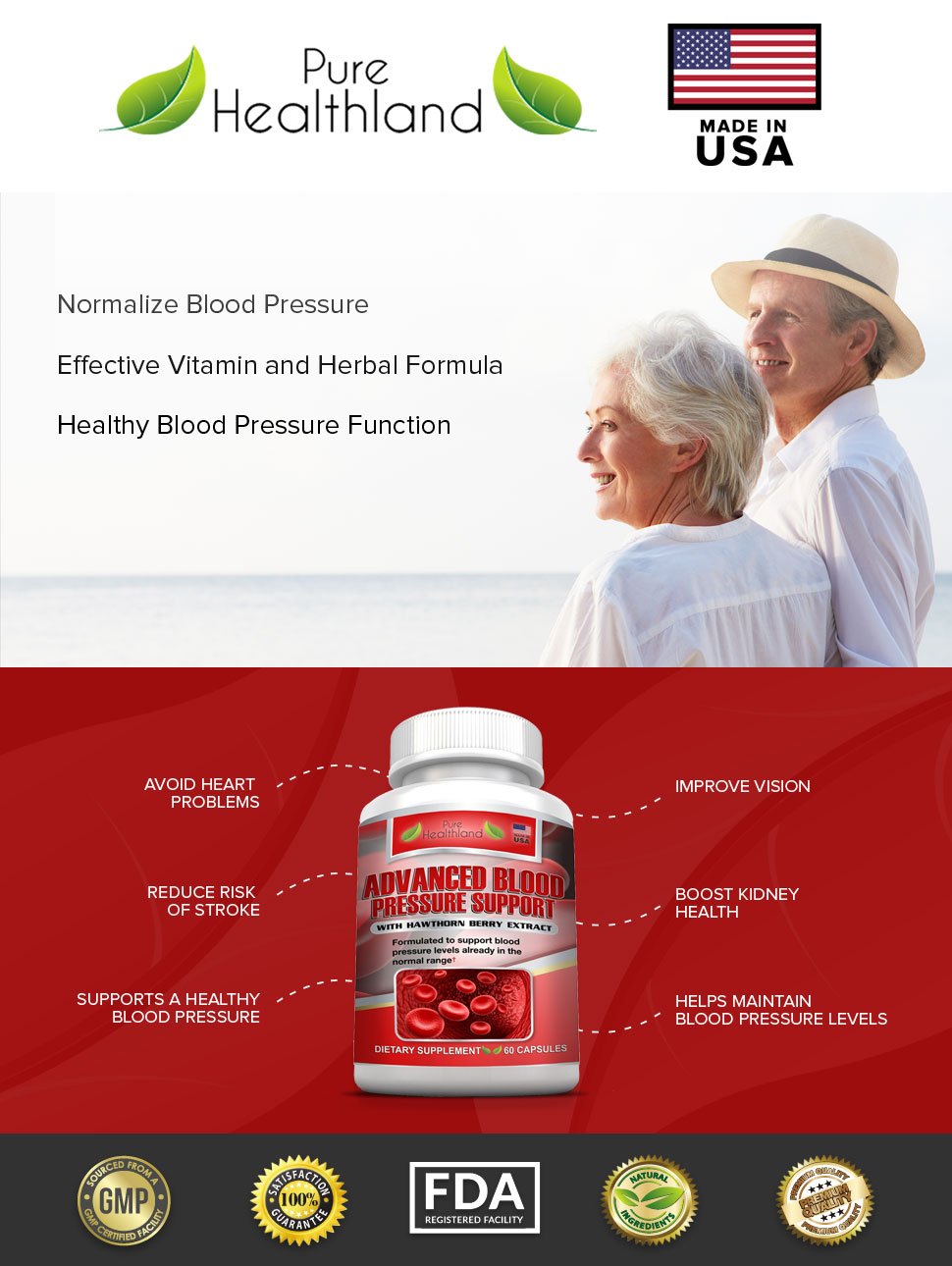 ADVANCED BLOOD PRESSURE SUPPORT Helps Maintain Blood Pressure Levels Already In The Normal Range, Contains Hawthorn Extract And Hibiscus