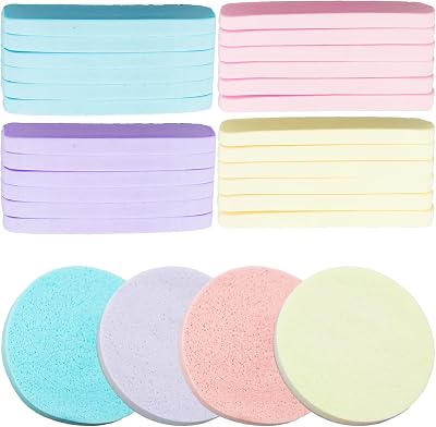 SZCXDKJ 48 Pc Compressed Facial Sponges Cleansing Cotton Makeup Removal Blue