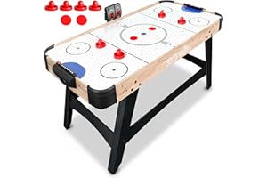 SereneLife 54” Powered Air Hockey Table - Sports Arcade Games, with Complete Accessories, Strong Motor, Digital LED Scoreboar