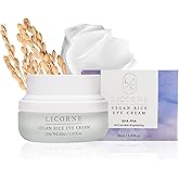 LICORNE Vegan Rice Eye Cream, De-Puffing & Dark Circles Under Eye Treatment, Thick Butter Texture with Icheon Royal Rice & AHA/PHA for Wrinkles, Large 1.01 fl oz (30ml)