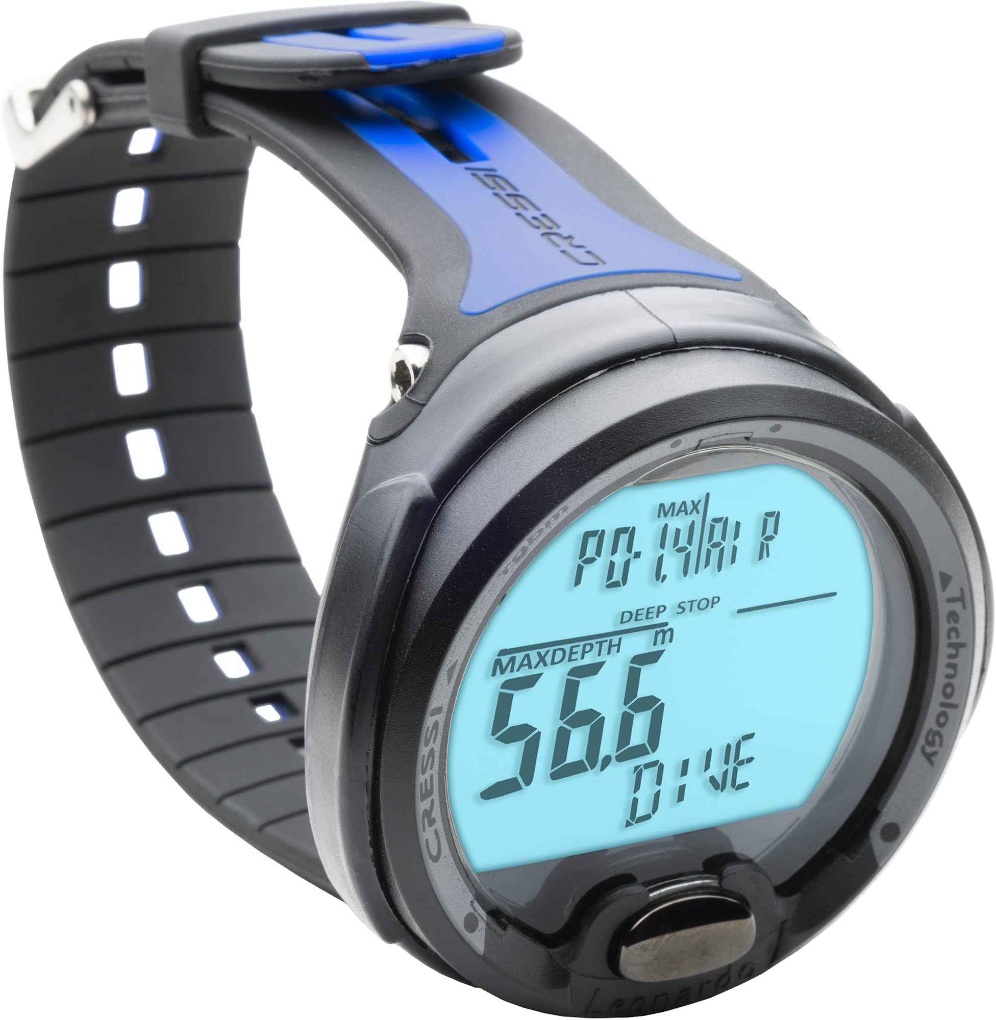 Cressi since 1946 - Leonardo Diving Computer - Air/Nitrox/Depth Gauge Mode - Black/Blue, One Size, Adult Unisex