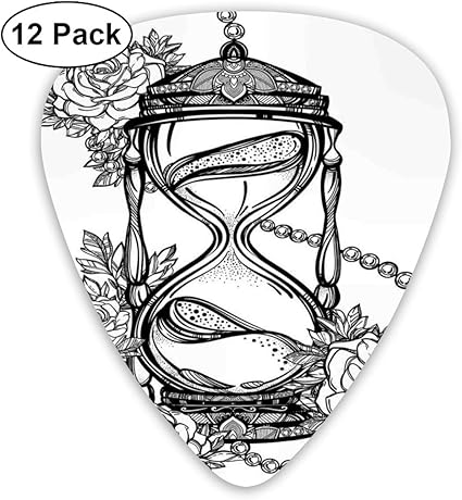 Amazon Com Guitar Picks 12 Pack Pencil Drawing Romantic Theme