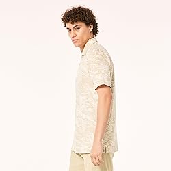 Oakley Men's Jacquard Polo, Duality Swirl Beige