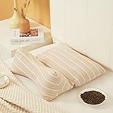 ZHIWEIKJ Dog Bone Neck Support Pillow with Buckwheat Hull Adjustable Cervical Pillow 3D Stripes Print Lumbar Pillow Separable Design Soft Breathable(D)