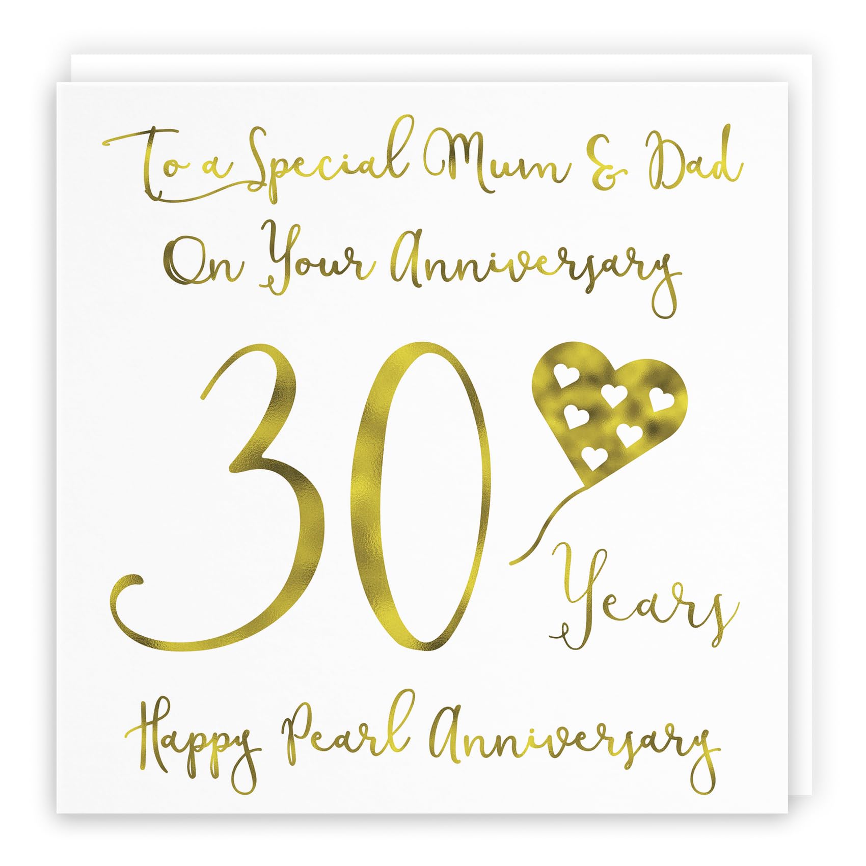 Hunts England - Mum And Dad - Parents 30th Anniversary Card - To A Special Mum & Dad On Your Anniversary - 30 Years - Happy Pearl Anniversary - Milano Collection — image 1