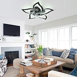 Low Profile Flush Mount Ceiling Fan with Lights 360