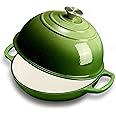 FLAVORIX Dutch Oven for Sourdough Bread Baking, Enameled Cast Iron Dutch Oven Pot with Lid, Dome-Shaped Bread Dutch Ovens, 6 Qt, Green