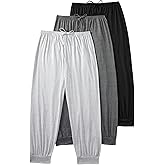WDIRARA Women's Plus Size 3 Pack Pajama Pants Drawstring Waist Comfy Lounge Bottoms