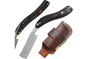 Old Ram Straight Razor | Straight Edge-Razor Red Wood & Bone Handle- Sharp | High Hardness Stainless Steel Cutthroat Straight Edge Blade | Barber Razor (220)