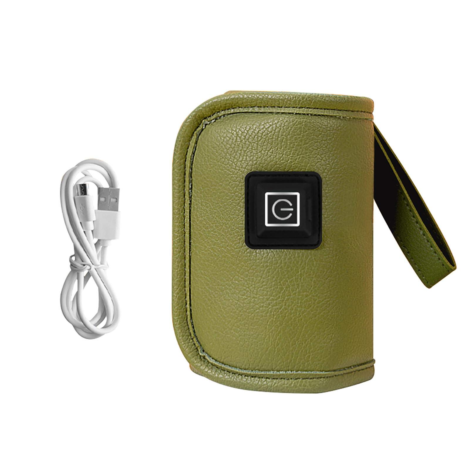 Baby Bottle Warmer，Universal Portable Car Travel USB Baby Bottle Warmer，Three Gear Adjustable，Leather Surface, Durable and Easy to Care