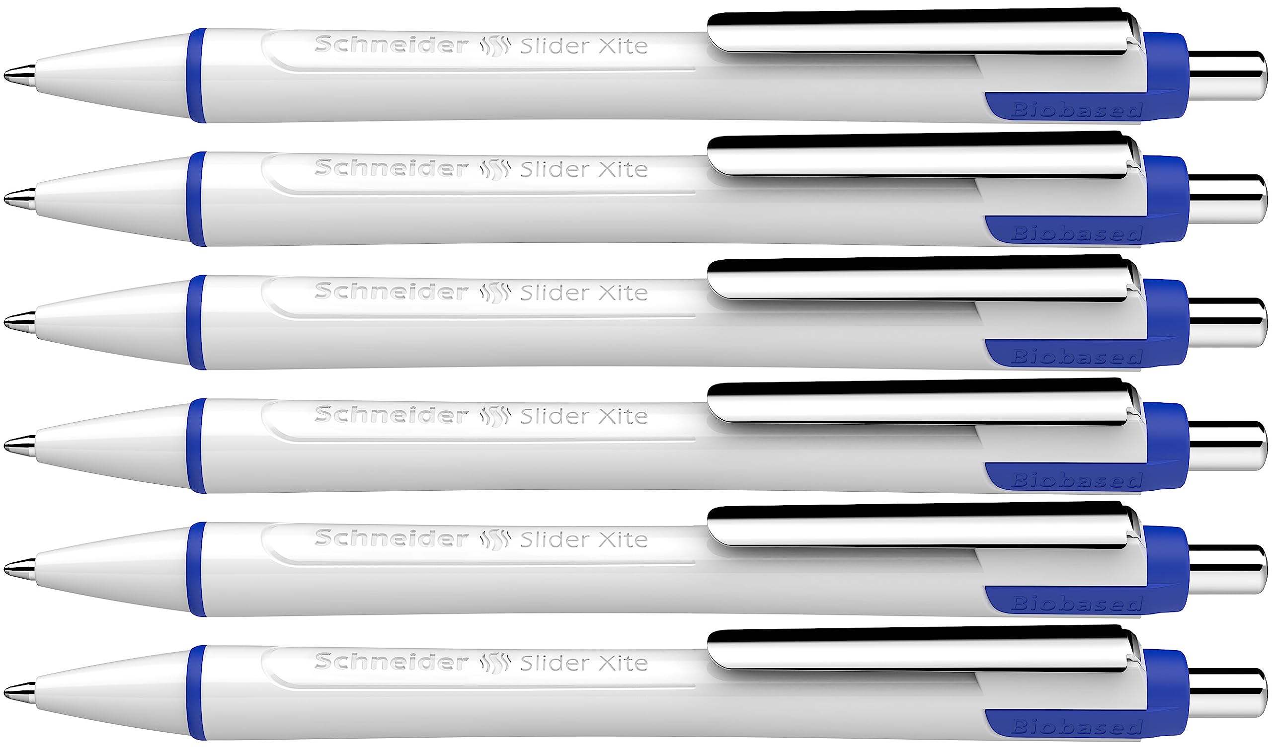 Schneider Slider Xite Ballpoint Pen (Ink Colour: Blue, Line Width XB, Indelible Refill) Pack of 6 Blue