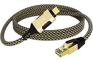 USB C to Ethernet Cable 25 FT, USB 3.0 Type-C to RJ45 Cord, FTP, 1Gbps Shielded Internet LAN Network Cable, Thunderbolt 3/4 C