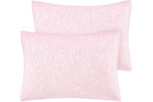 Zenssia Organic Cotton Toddler Pillowcase/Travel Pillowcase Pack of 2 Set 13x18 Inches with Envelope Closure - Soft & Breathable Baby Pillow Case Cover Solid Pink