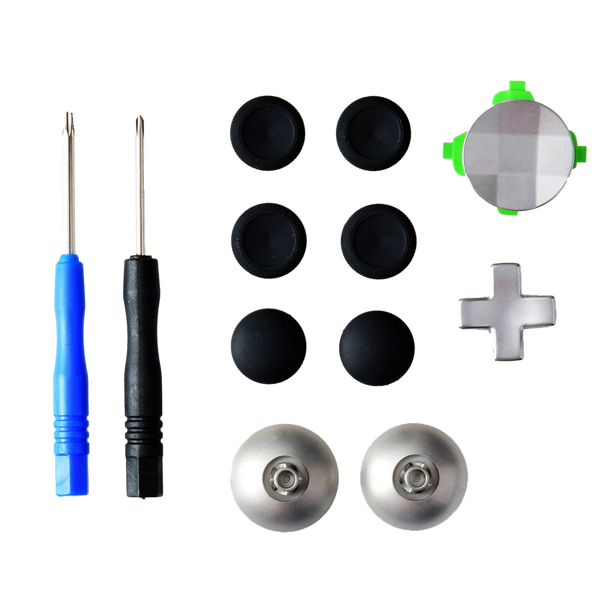 Gam3Gear 11 in 1 Metal Alloy Analog Replacement Thumbstick D-Pad Directional Button Set for XBOX One Elite Controller with Open Tool