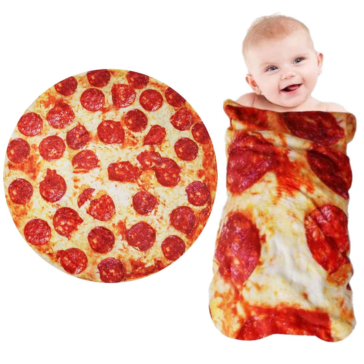 Pizza Blanket Baby Gift, Baby Pizza Swaddle Blanket, Kids Newborn Baby, 285 GSM Soft Flannel Wearable Wrap Funny for Boy Girl Daughter Son