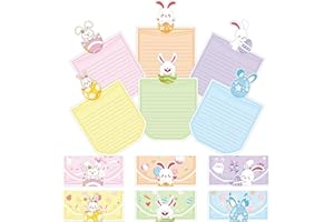 Happy Easter Letter Writing Paper Set with Bonus Easter Egg Stickers, Kids and Adults Easter Stationery for Greeting Cards, C