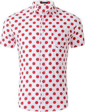 mens polka dot dress shirt short sleeve
