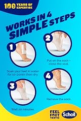 Scholl ExpertCare Dry Skin Foot Mask 6 Pairs Coconut Urea Shea Butter 24Hr view 7