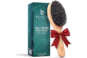 BEAUTY BY EARTH Boar Bristle Hair Brush for Women and Men, Natural 100% Soft Boars Hairbrush for Fine and Thin Hair
