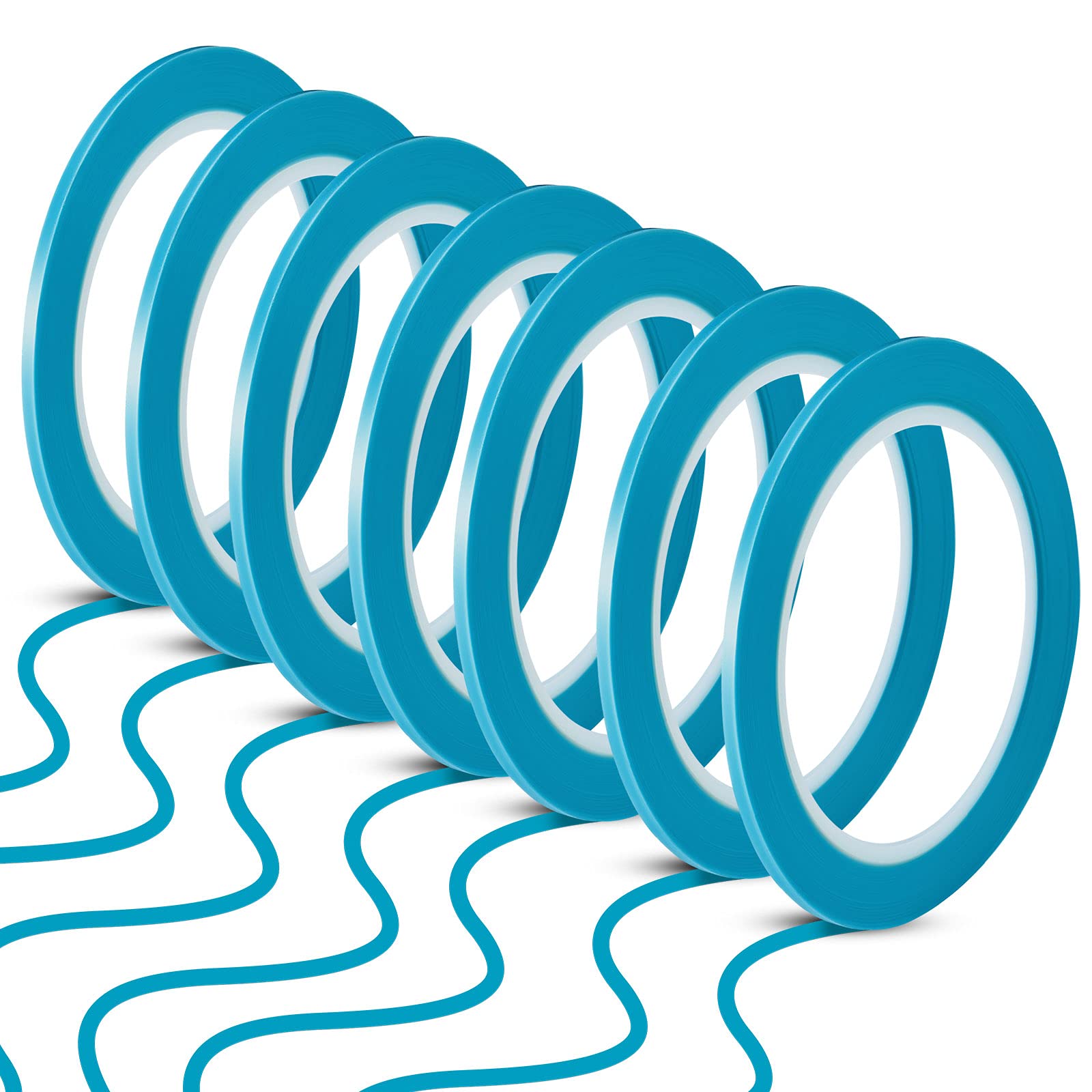 Xuniea 10 Rolls Pinstripe Tapes Vinyl Thin Automotive Masking Tape for Curves Automotive Car DIY Craft Back to School Painting Painter Art Gift, 33 Meters for Each Roll(Blue,0.12 Inch)