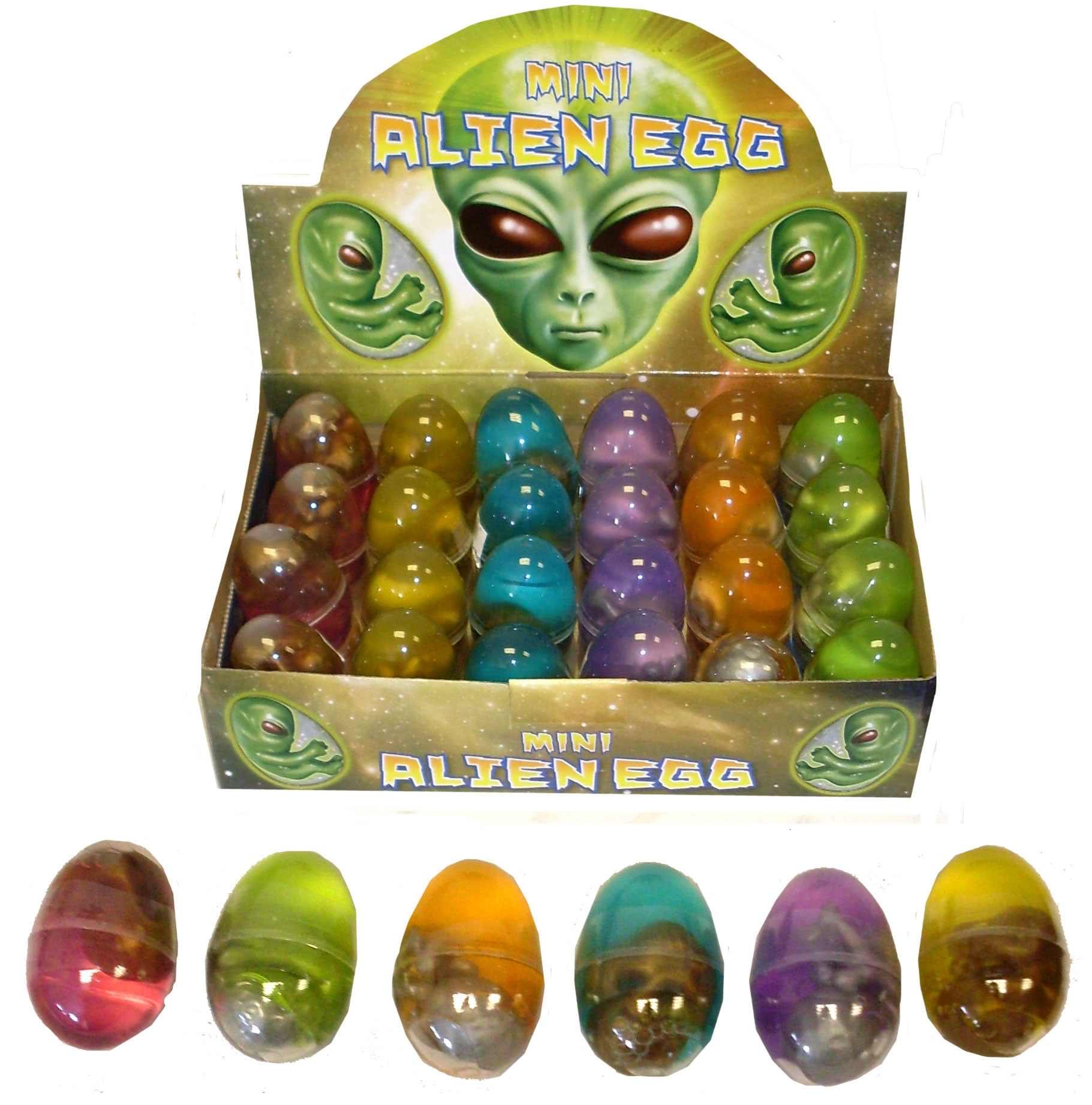 Henbrandt 24 x Mini Stretchy Space Alien Embryo In Goo & Hard Egg Shell Party Gift Toys