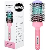 UREELIN Round Brush for Blow Out - 2.1 Inch Large Nano Thermal Ceramic & Ionic with Boar Bristles - Salon Blow Drying Hair Br