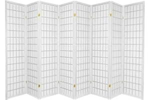 LEGACY DECOR 8 Panels Room Divider Privacy Screen Partition Shoji Style 71" Tall White Color