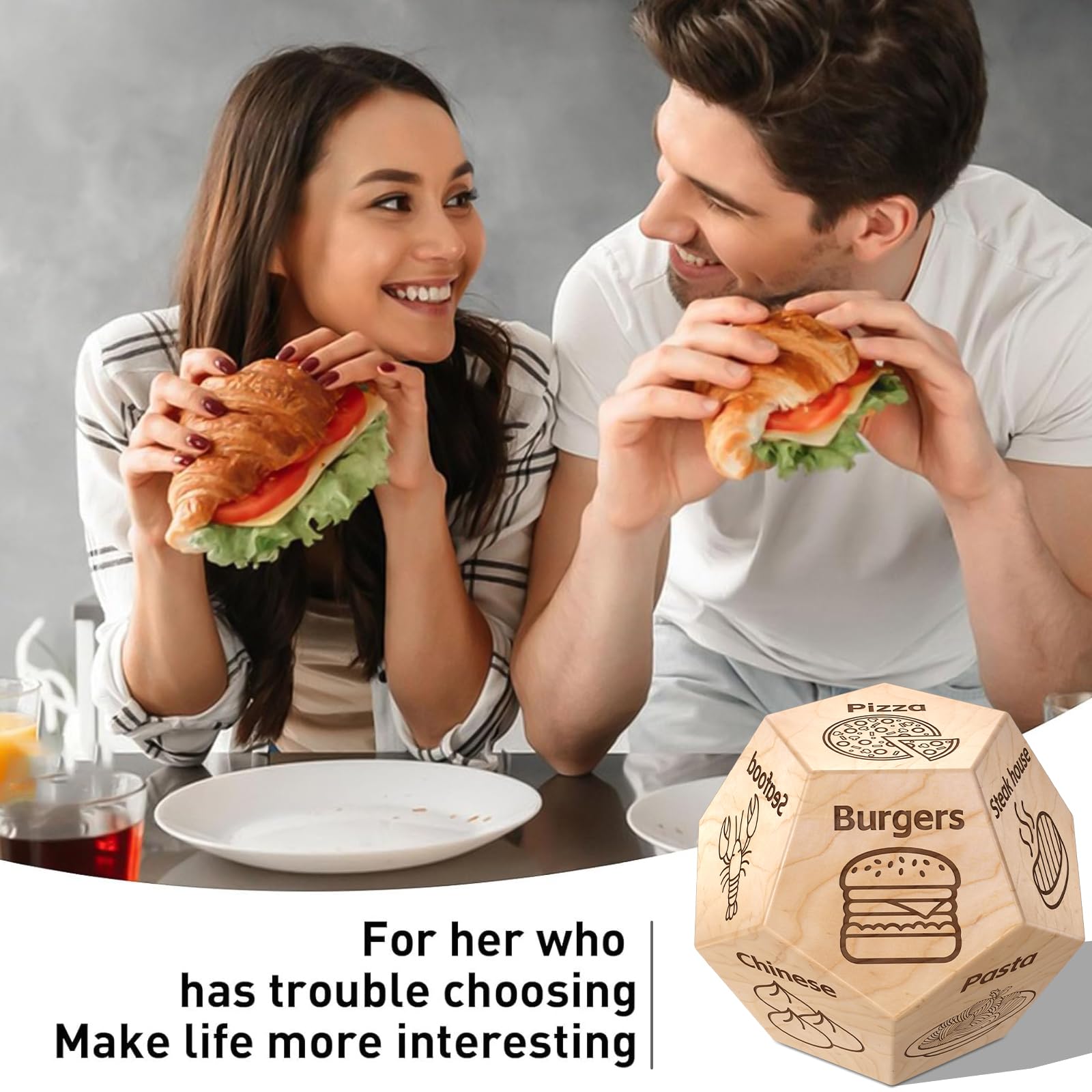 Stocking Stuffers for Men Women Adults Food Dice Christmas Gifts Couples Gifts for Him Her Date Night Dice Anniversary Birthday Wedding Valentine's Day Gifts for Men Women Him Her