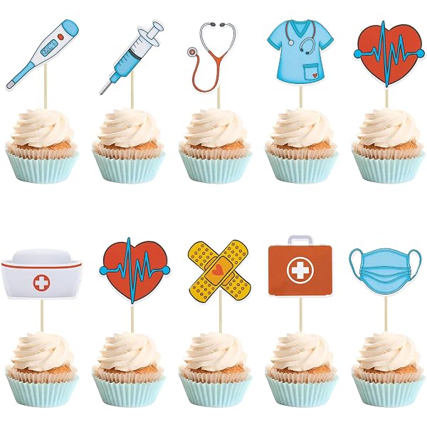 C L Cooper Life 36pcs Nurse Cupcake Toppers - 18 Double-Sided Designs For Graduation & Birthday - View #7