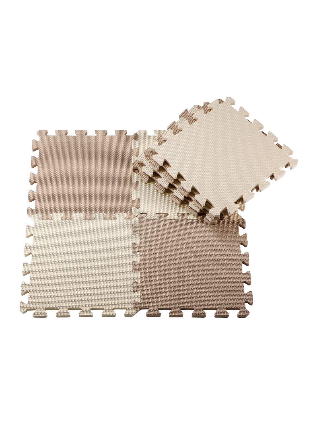 シービージャパン(CB JAPAN) ジョイントマット [防音 衝撃吸収] モカ×ベージュ 30×30cm 8枚組 モンブラン やわらかジョイントマット ポルト JOINTMAT商品画像