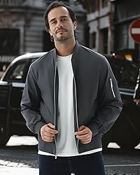 WULFUL Men's Bomber Jacket Lightweight Casual