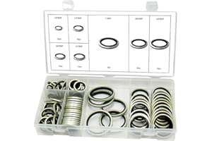 Swordfish 32300 - BSP Dowty Bonded Seal Washer Assortment, Pack of 90
