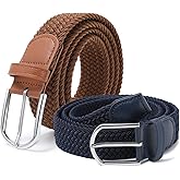 AWAYTR Elastic Braided Belt for Women - Unisex Stretch Woven Fabric Belt for Jeans