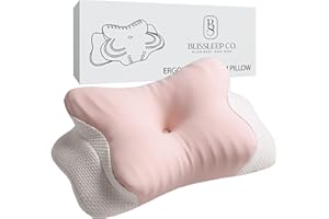 Cooling Beauty Pillow for Side Back Stomach Sleepers - Contoured Memory Foam for Neck and Shoulder Tension, Ice - Silk Pillow