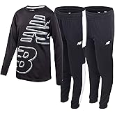 New Balance Boys Tracksuit Set - 3 Piece Waffle Knit Long Sleeve Thermal Shirt & Jogger Sweatpants - Athletic Outfit for Boys