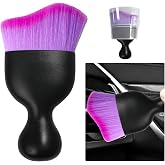 Ziciner Car Detailing Brush, Curved Soft Bristles Auto Removal Dust Collectors, Universal Vehicle Dashboard, Air Conditioner Vents etc Interior Cleaning Tool Accessories (Double Purple)
