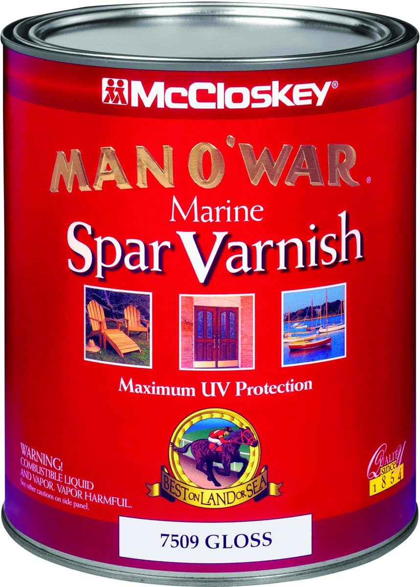 Man O'War 750905 Marine Spar Varnish, Interior / Exterior Gloss, 4 Quantity Household