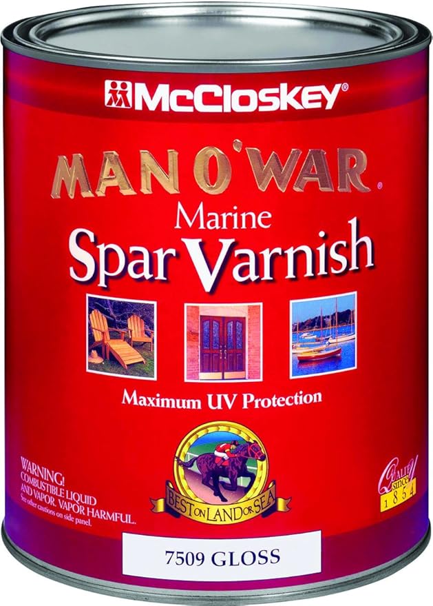 Man O'War 750905 Marine Spar Varnish, Interior / Exterior Gloss, 4