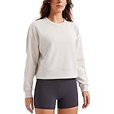 CRZ YOGA SoftAura Pullover Sweatshirt for Women - Crewneck Workout Casual Basic Fall Sweat Shirts