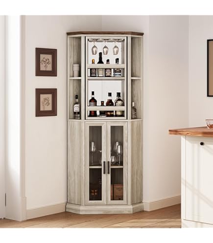 Corner Wine Racks Amazon Small Bar GAOMON Rustic Brown Corner Wine