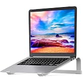 LENRUE Laptop Stand for Desk，Stable MacBook Pro Stand，Ergonomic Aluminum Computer Riser for 12 13 15 16.2 inch ，Computer Cooling Stand for Mac MacBook Pro Air,HP, Dell, More PC Notebook (Silver)