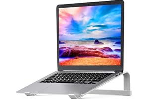 LENRUE Laptop Stand for Desk，Stable Ergonomic Aluminum Computer Riser Cooling Stand for Mac MacBook Pro/ MacBook Pro Air,HP, Dell, More PC Notebook - 12 13 15 16.2 inch (Silver)