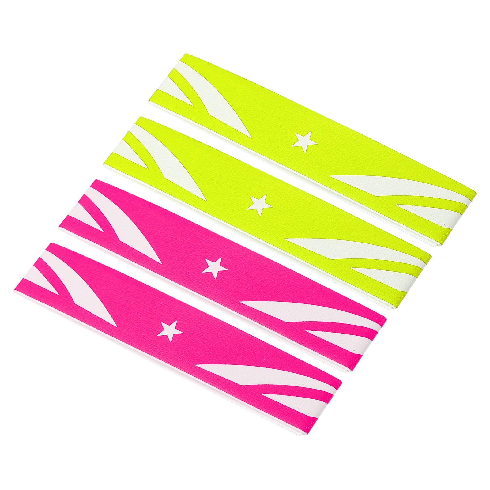 PATIKIL 9.8"x0.7" Badminton Racket Head Protector Sticker, 4 Pack PU Racquet Guard Tape Racket Frame Stickers Thickened Wear-Resistant, Pink/Light Yellow