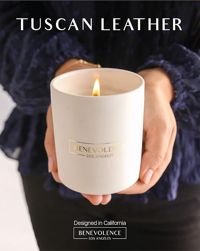 tuscan leather candle