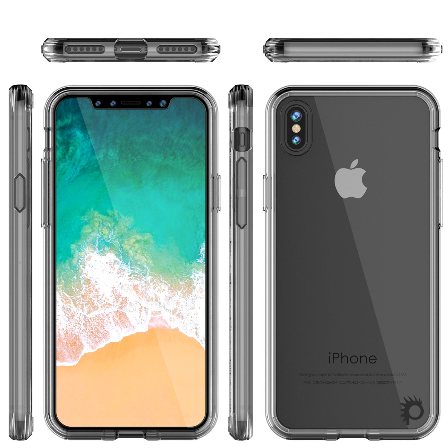 iPhone X Case, PUNKcase [Lucid 2.0 Series] [Slim Fit] [Clear Back] Armor Cover W/Integrated Anti-Shock System & Tempered Glass PUNKSHIELD Screen Protector for Apple iPhone 10 [Clear]