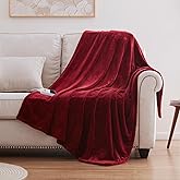 Sealy Heated Blanket Electric Throw 50"x60", Soft Double Flannel Electric Blanket with 6 Heat Levels & 2-10 Hours Auto Shut Off, Machine Washable, Even Heat Distribution, Red