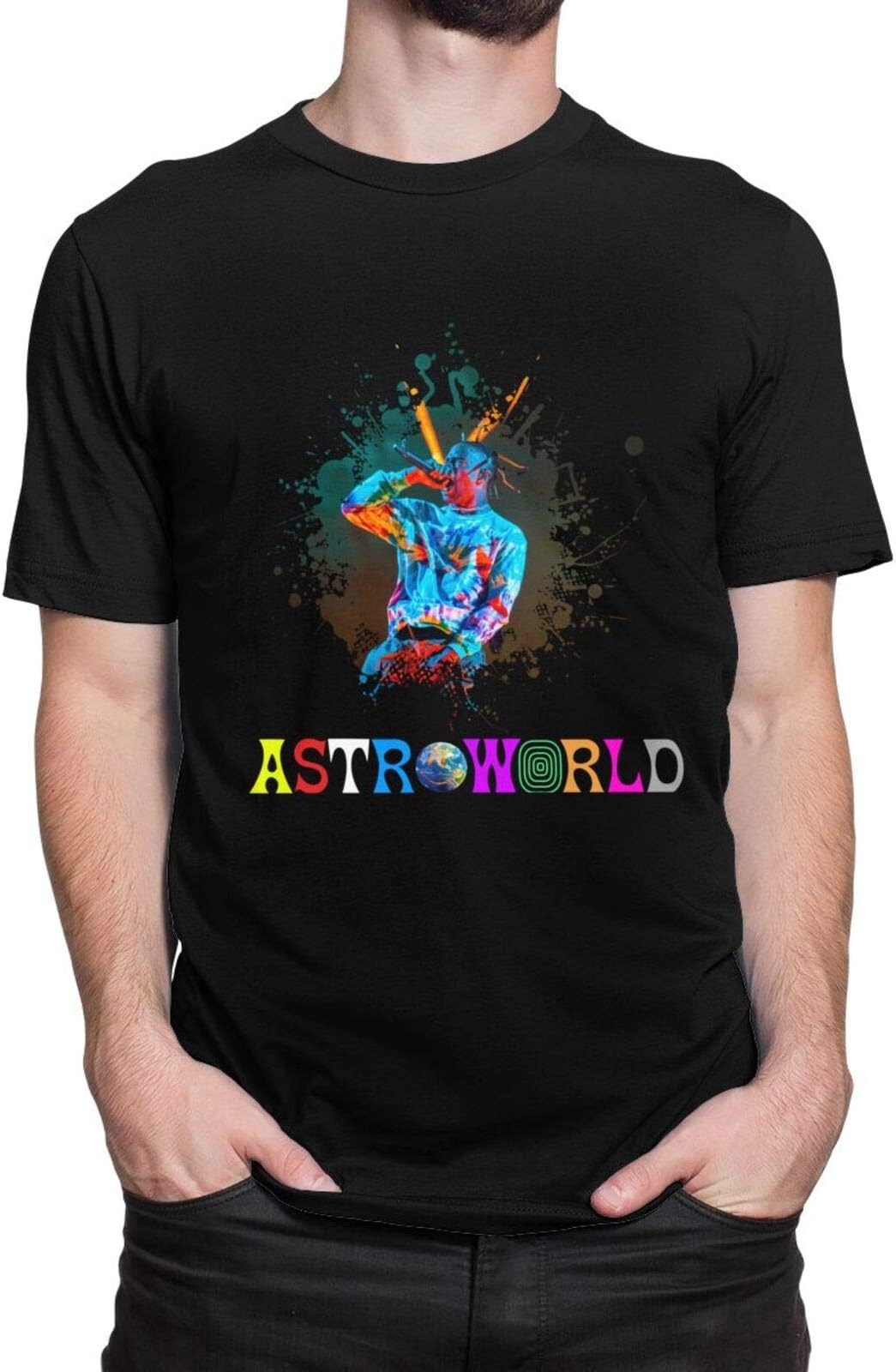 Astroworld Travis Scott T-Shirt Printed Fashion Sport Hip Hop Crew Short Sleeve Tee Shirt