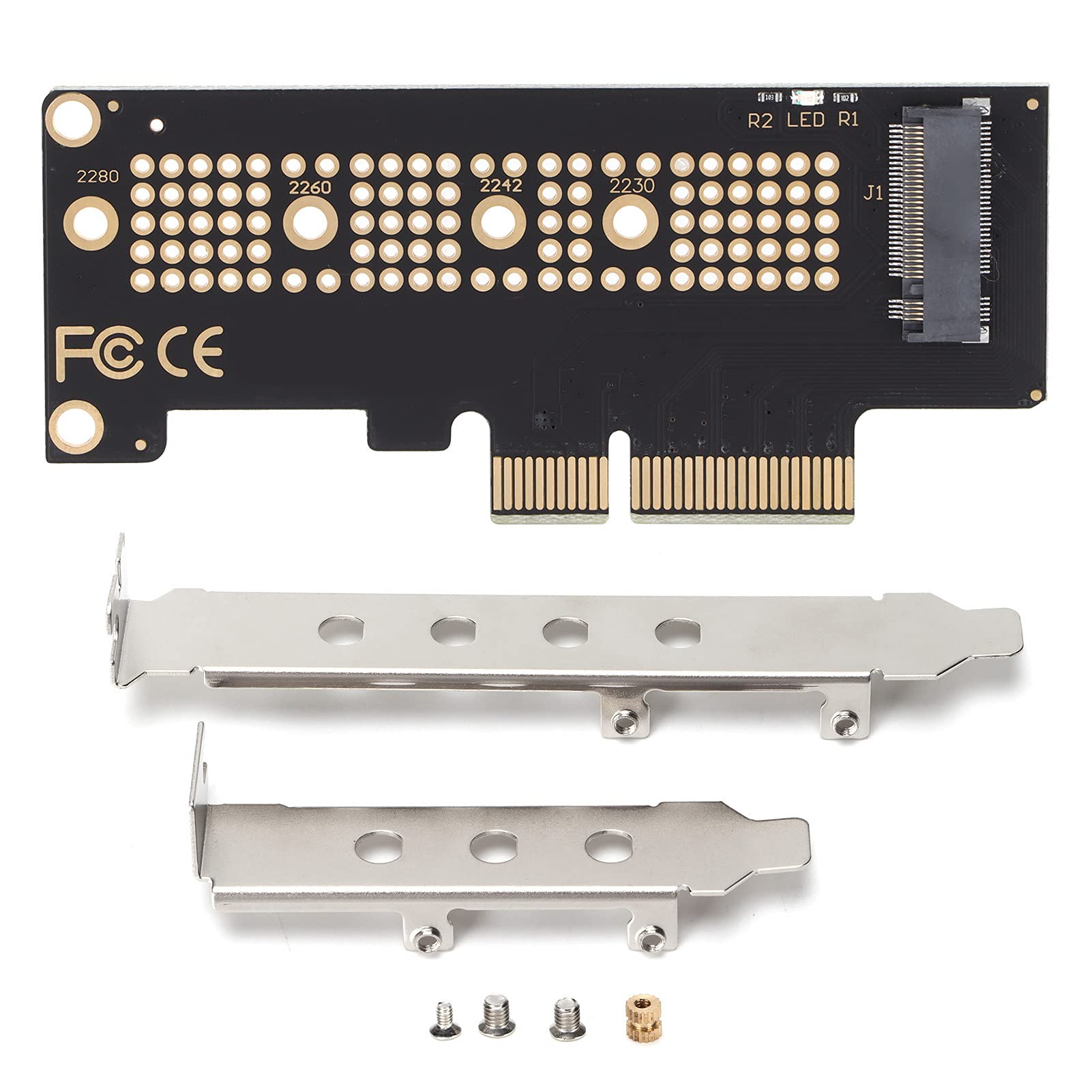 M.2 PCIe Adapter, M.2 NVME and AHCI NGFF (Not for SATA) M Key SSD to PCIe 3.0 Converter, Comaptible with 2280 2260 2242 2230 Size, for 7/8/10 Linux (PCIE x4)