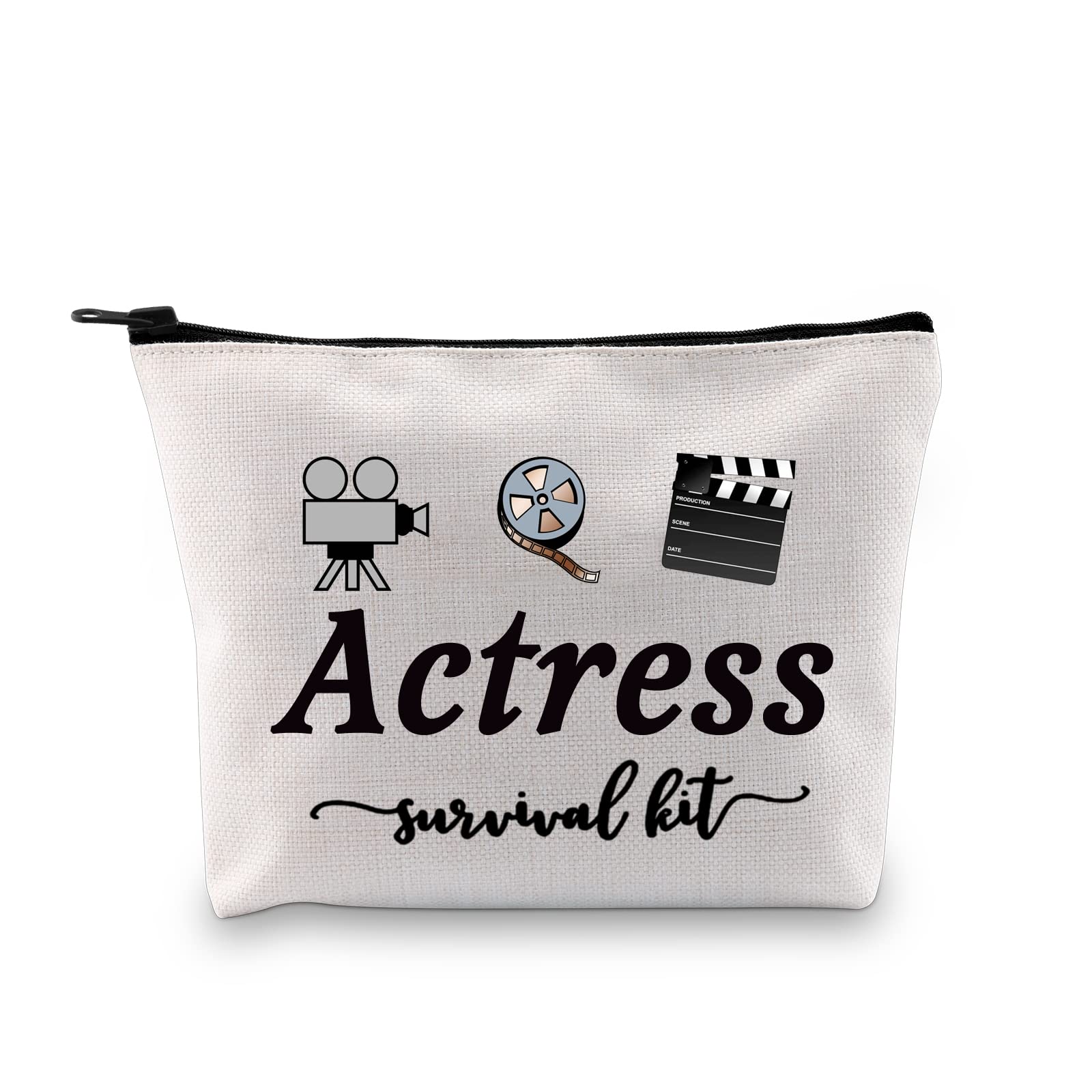 Actress Gift Actress Survival Kit Theatre Acting Gift Zipper Pouch Funny Makeup Bag for Drama Student (Survival Kit Actress Bag EU)