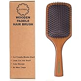 Ecotrees Wooden Paddle Hair Brush, Air cushion massage comb,Anti Static Detangling Paddle Brush for Reducing Hair Breakage